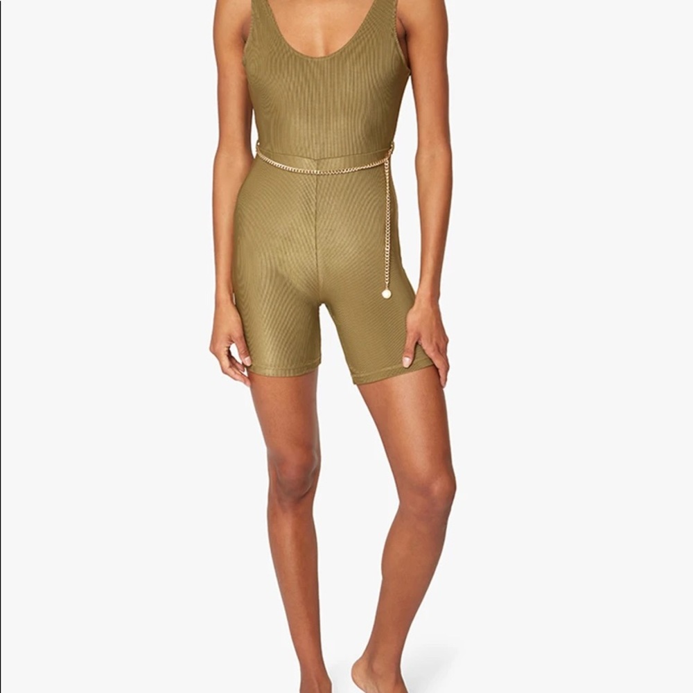 WEWOREWHAT SCOOP RIBBED ROMPER NWT